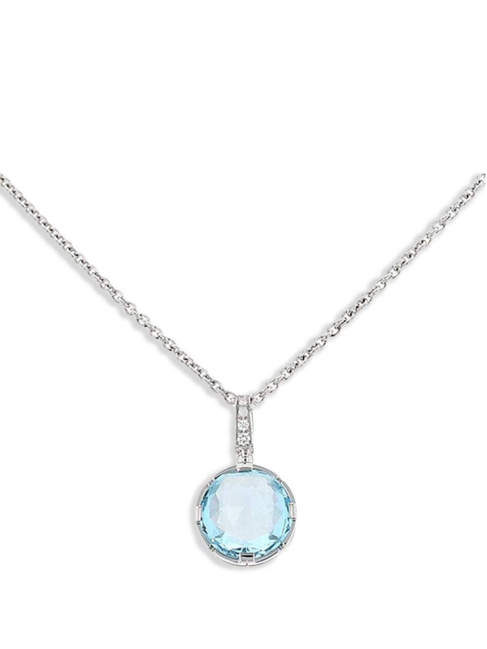 Bvlgari Pre-Owned 18K白金 Parentesi 钻石黄玉吊饰项链（典藏款） - 蓝色