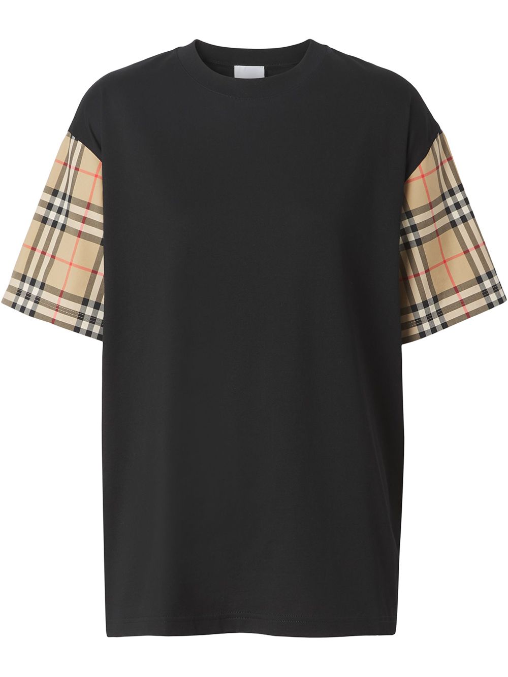 Burberry 经典格纹衣袖T恤 - 黑色