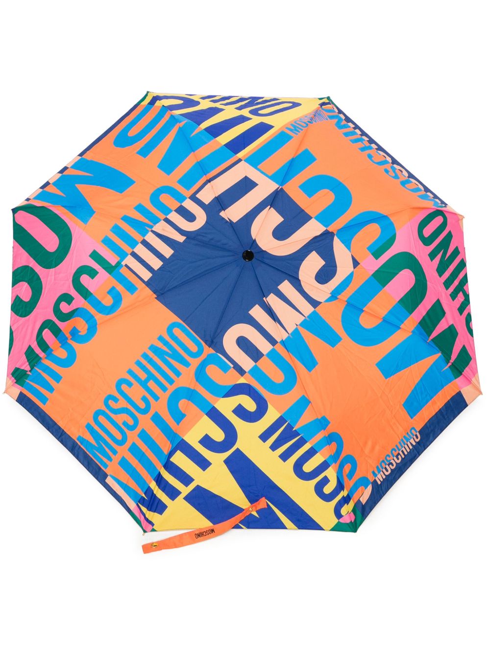 Moschino logo印花雨伞 - 蓝色