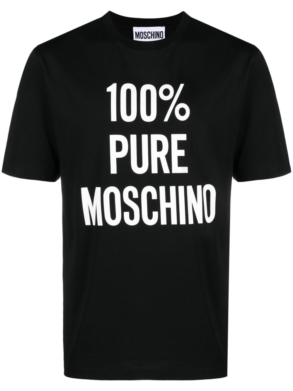 Moschino 标语印花棉T恤 - 黑色