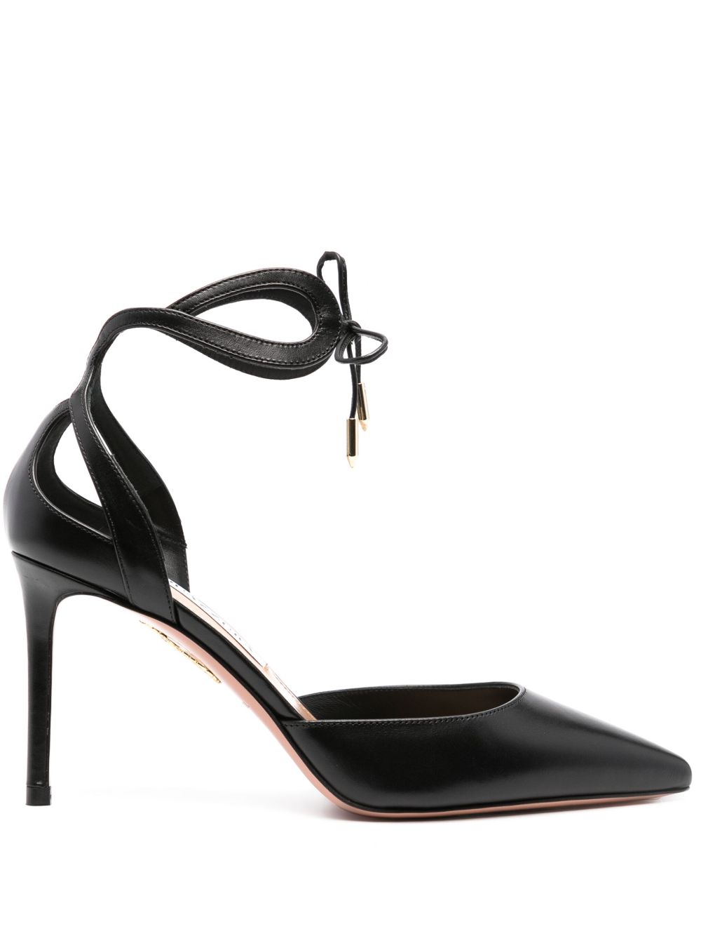 Aquazzura Tessa 皮质高跟鞋 - 黑色