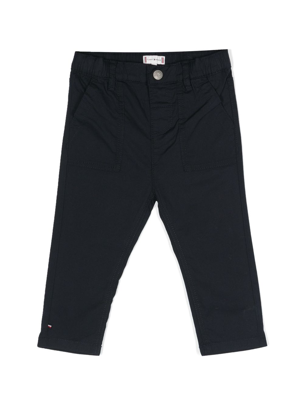 Tommy Hilfiger Junior logo刺绣直筒裤 - 蓝色