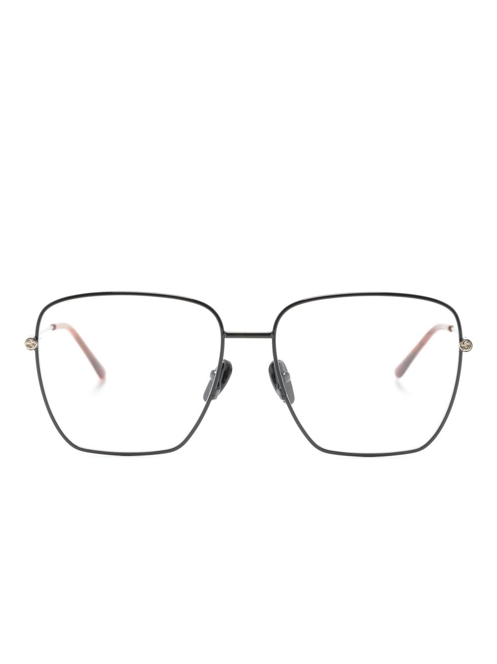 Gucci Eyewear GG1414O Interlocking-G 超大款镜框眼镜 - 黑色