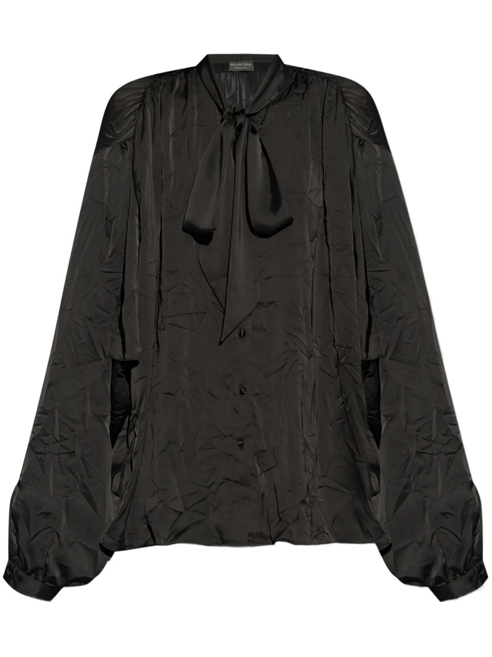 Balenciaga pussy bow-collar shirt - 黑色