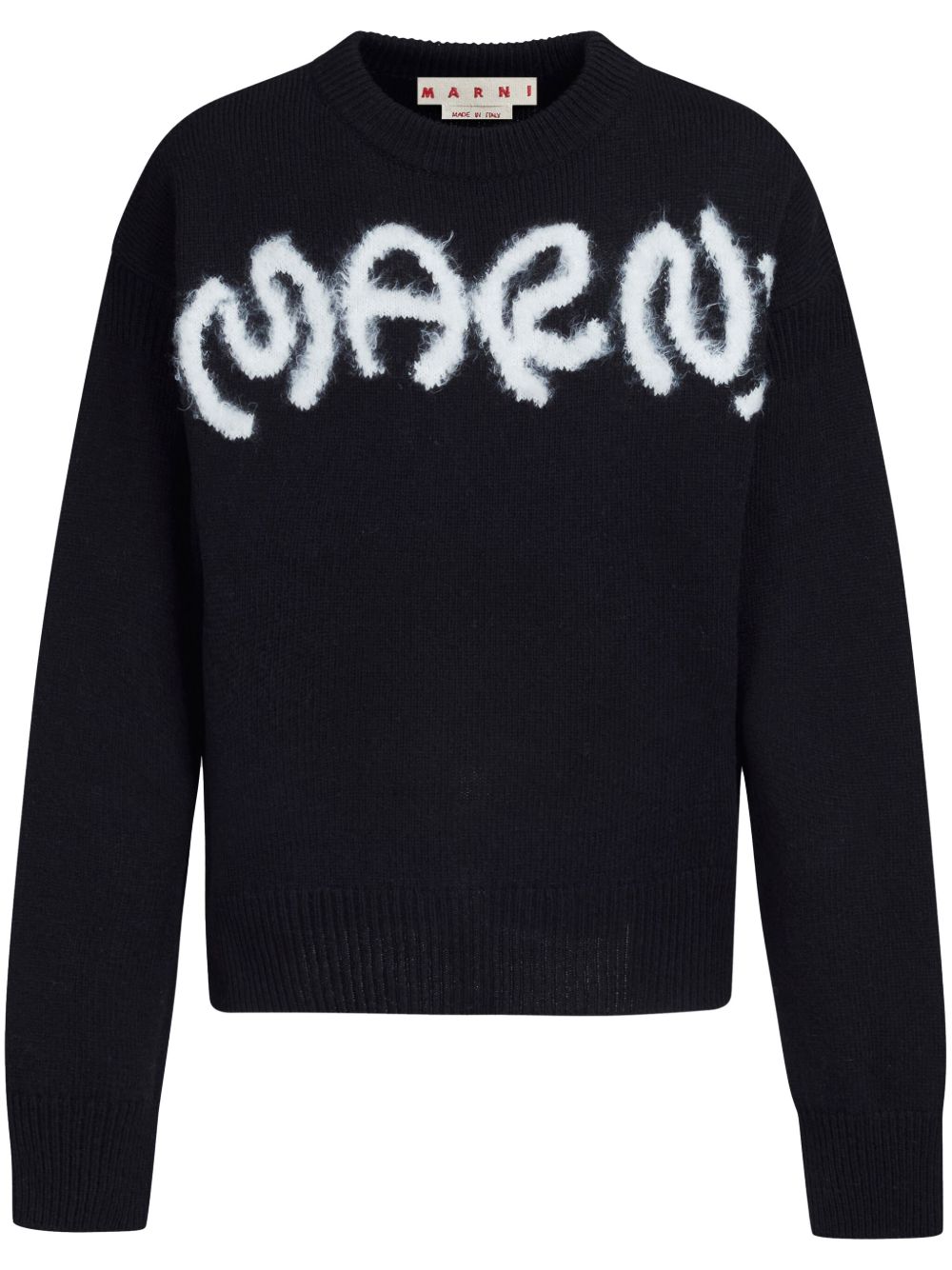 Marni Shetland logo嵌花羊毛毛衣 - 黑色