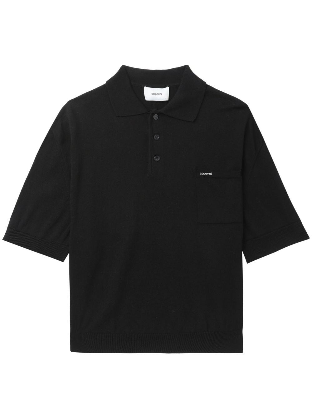 Coperni logo标牌polo领毛衣 - 黑色