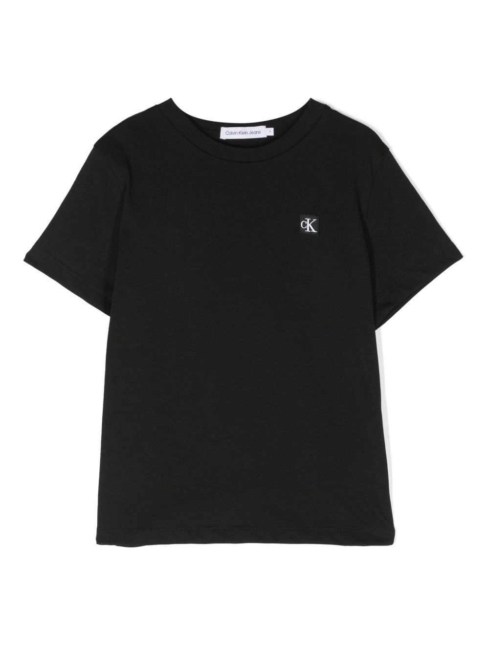 Calvin Klein Kids 标贴棉T恤 - 黑色