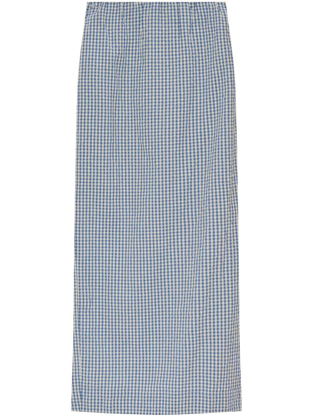 Posse gingham maxi skirt - 蓝色