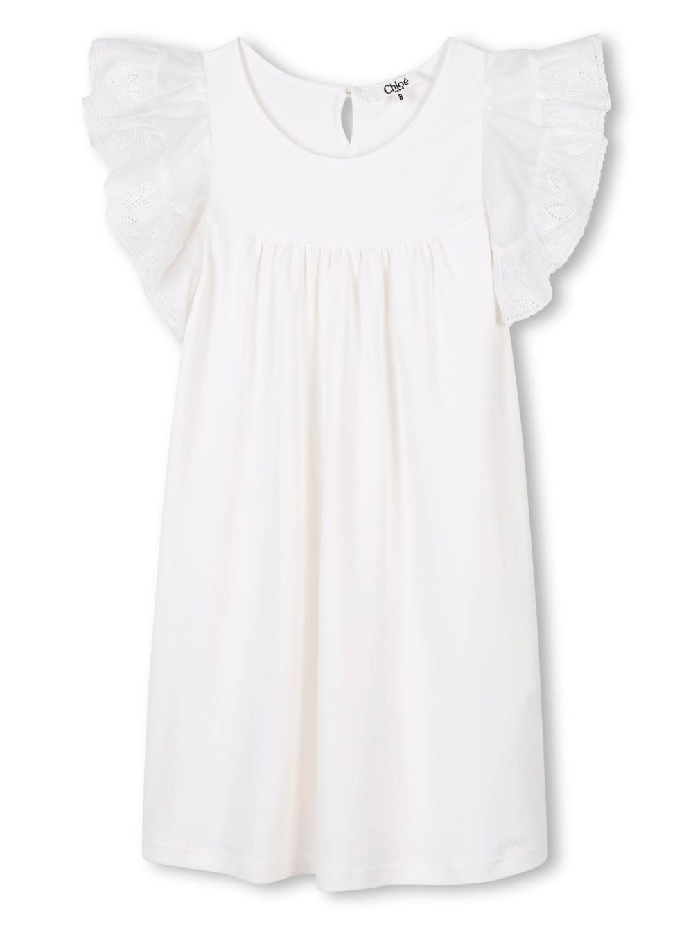 Chloé Kids 棉连衣裙 - 白色