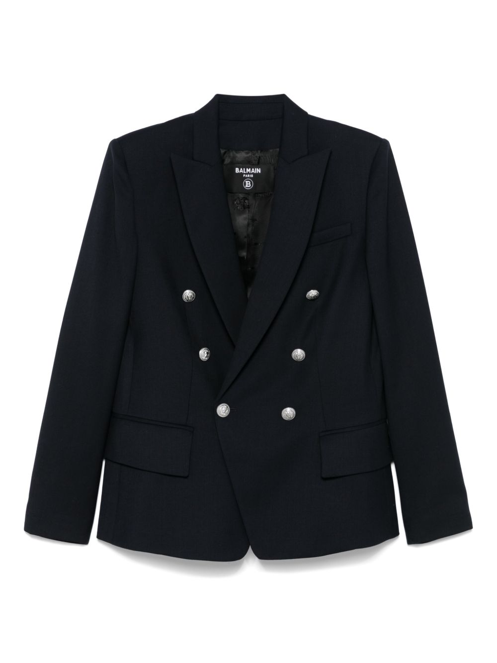 Balmain Kids 斜纹布西装夹克 - 蓝色
