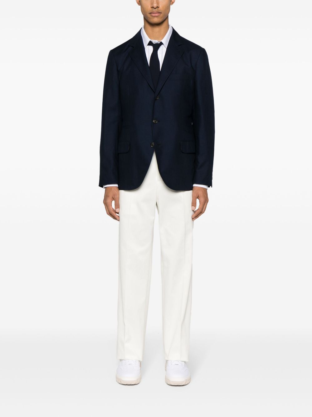 Thom Browne 低腰斜纹布西裤 - 中性色