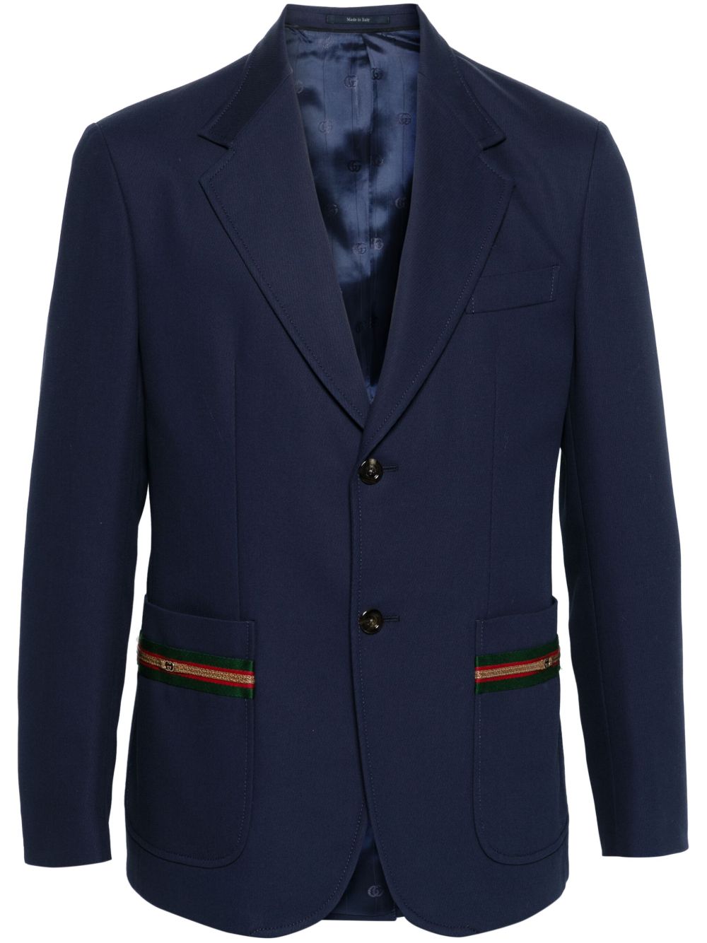 Gucci Web Stripe 缀饰西装夹克 - 蓝色