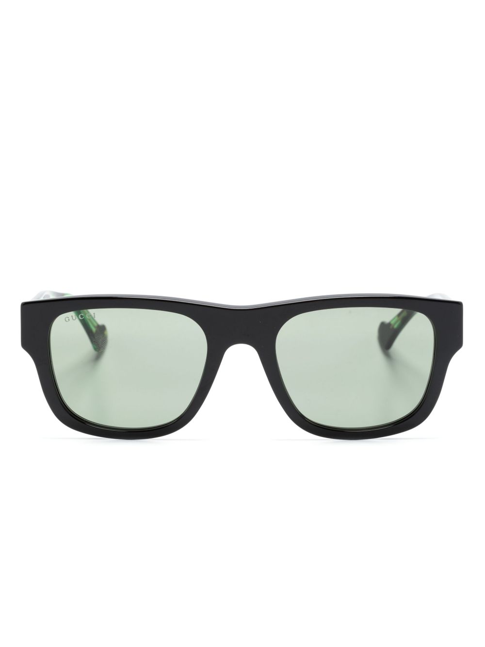 Gucci Eyewear 玳瑁纹方框太阳眼镜 - 黑色