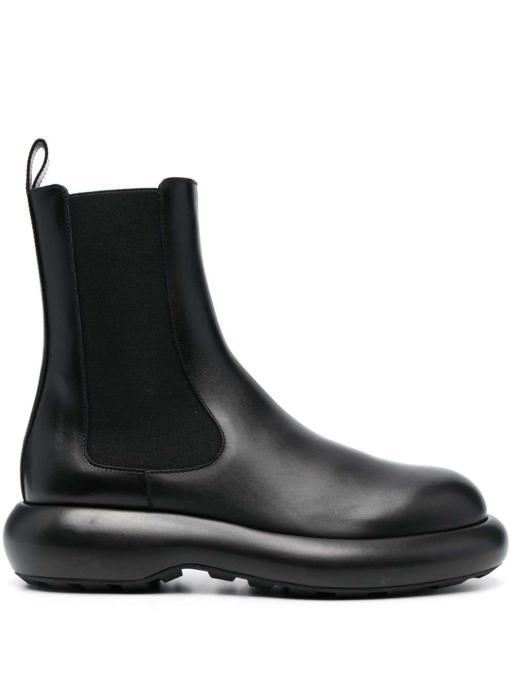 Jil Sander 皮质及踝靴 - 黑色