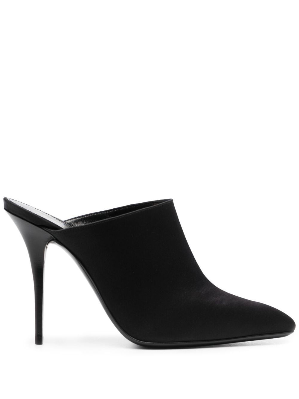 Saint Laurent Ascot 皮质高跟穆勒鞋 - 黑色
