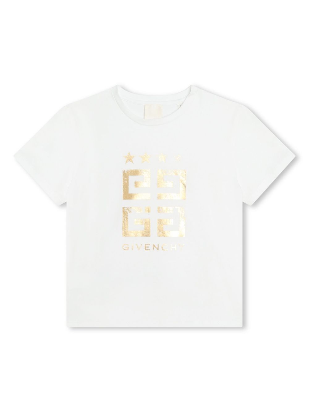 Givenchy Kids 4G 图案圆领T恤 - 白色