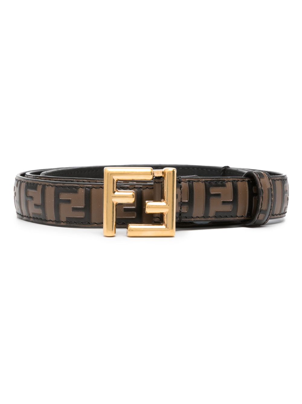 FENDI FF 皮质腰带 - 褐色