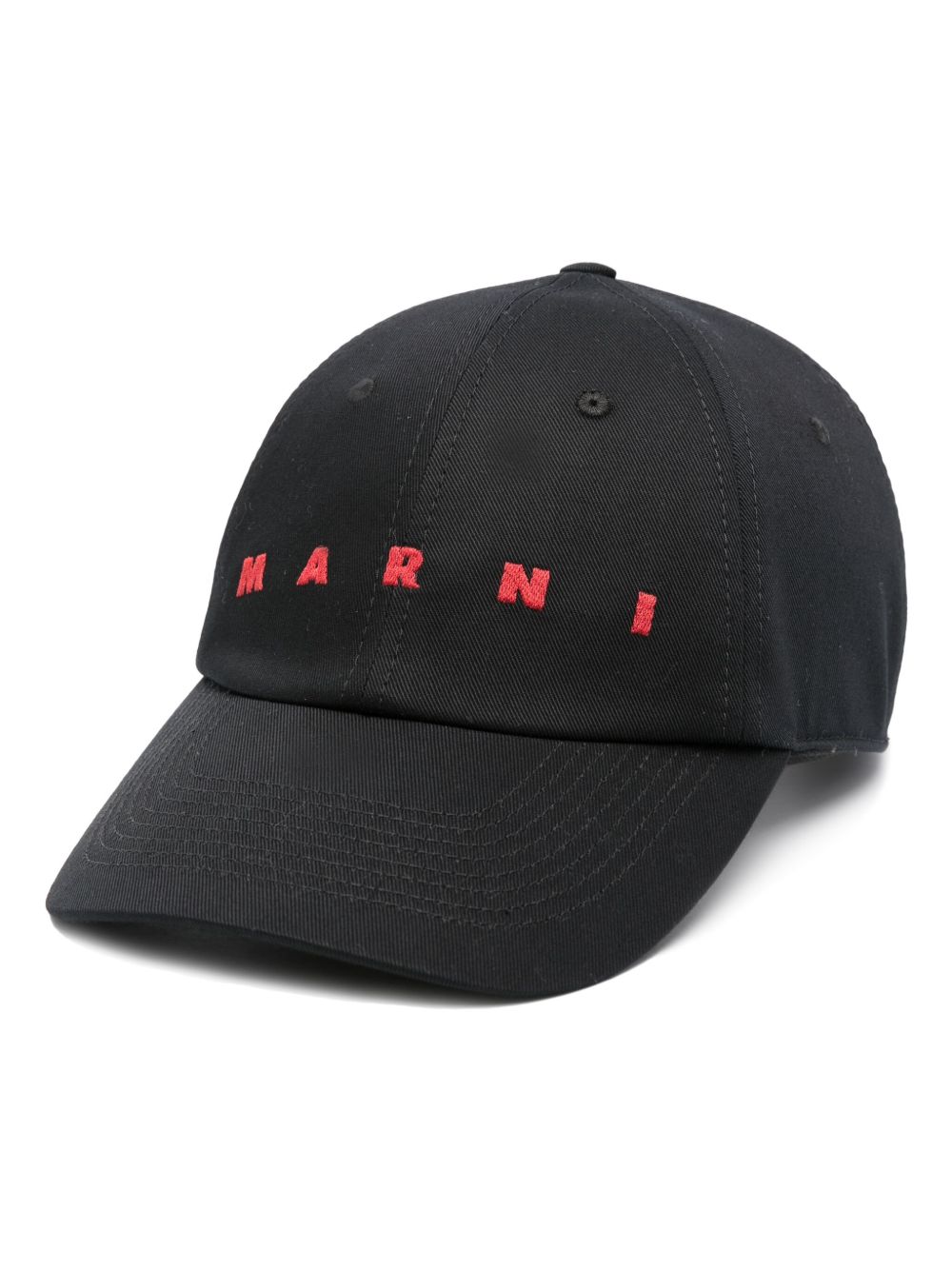 Marni logo刺绣棒球帽 - 黑色