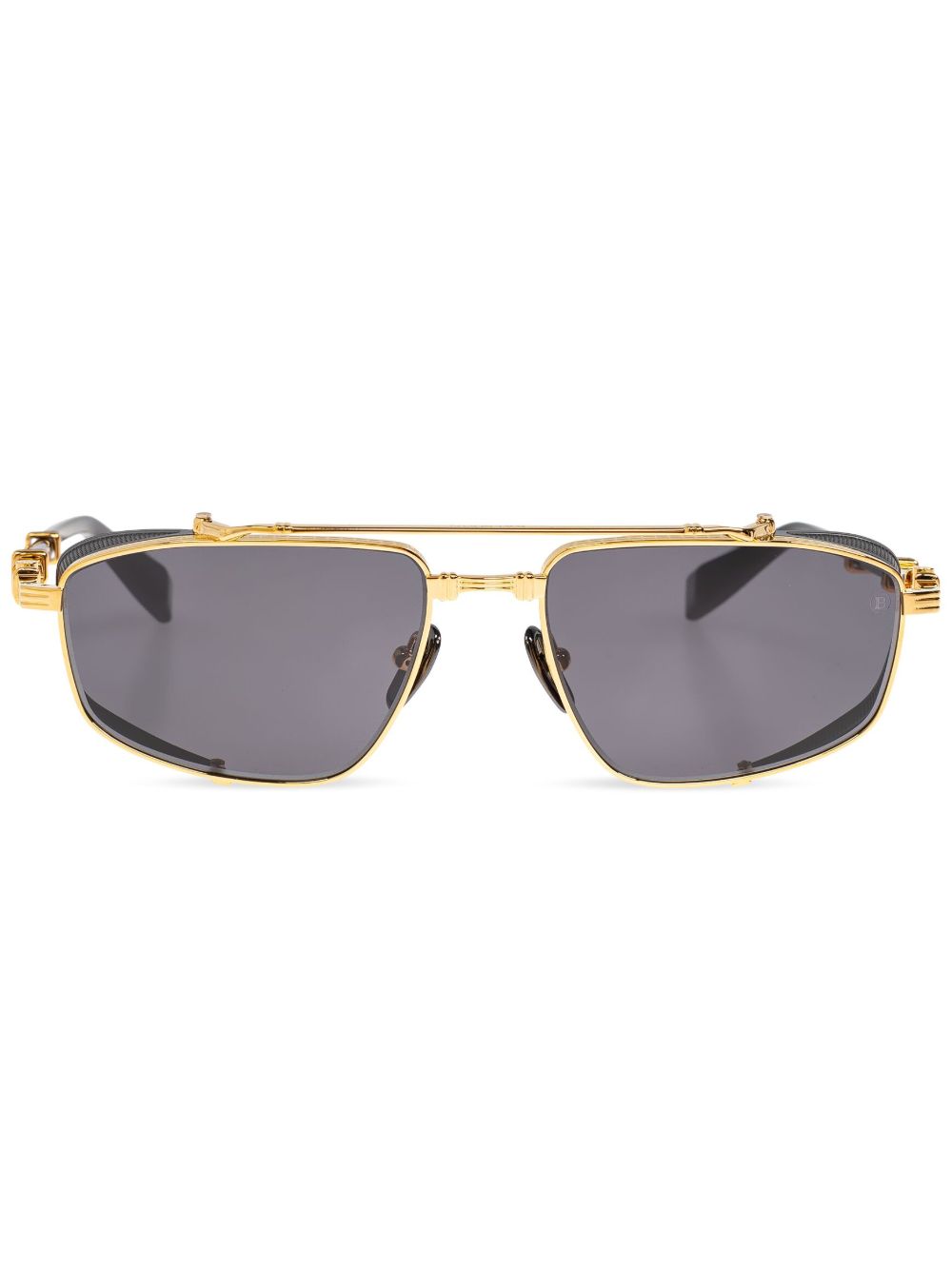 Balmain Eyewear 飞行员镜框太阳眼镜 - 金色