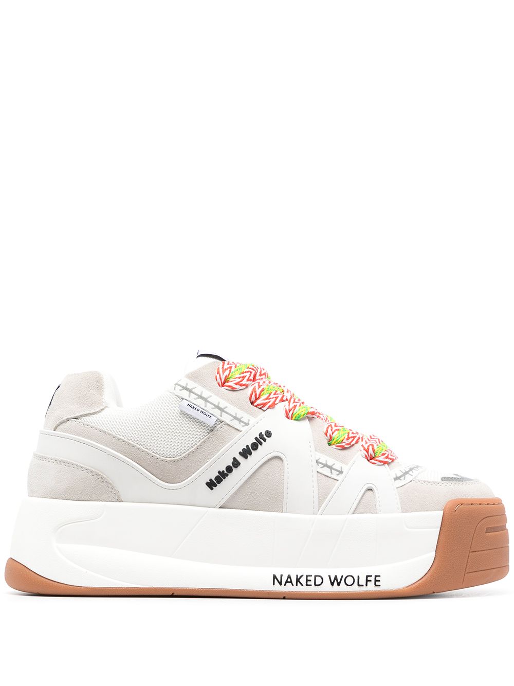 NAKED WOLFE Slide 厚底板鞋 - 白色