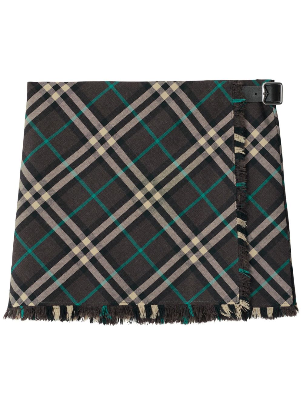 Burberry 格纹迷你半身裙 - 灰色