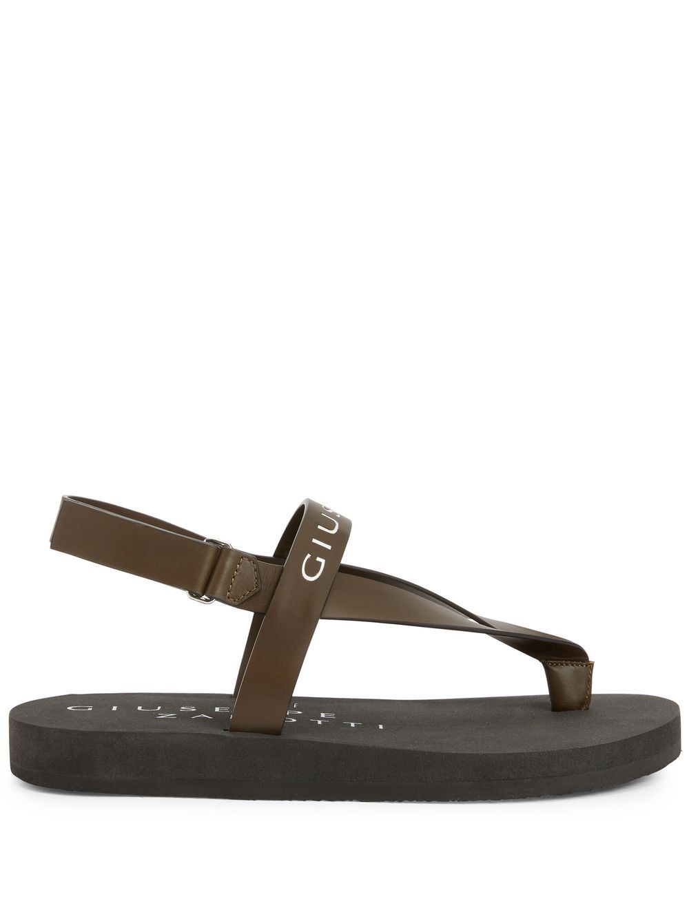 Giuseppe Zanotti Khais logo印花皮质凉鞋 - 绿色