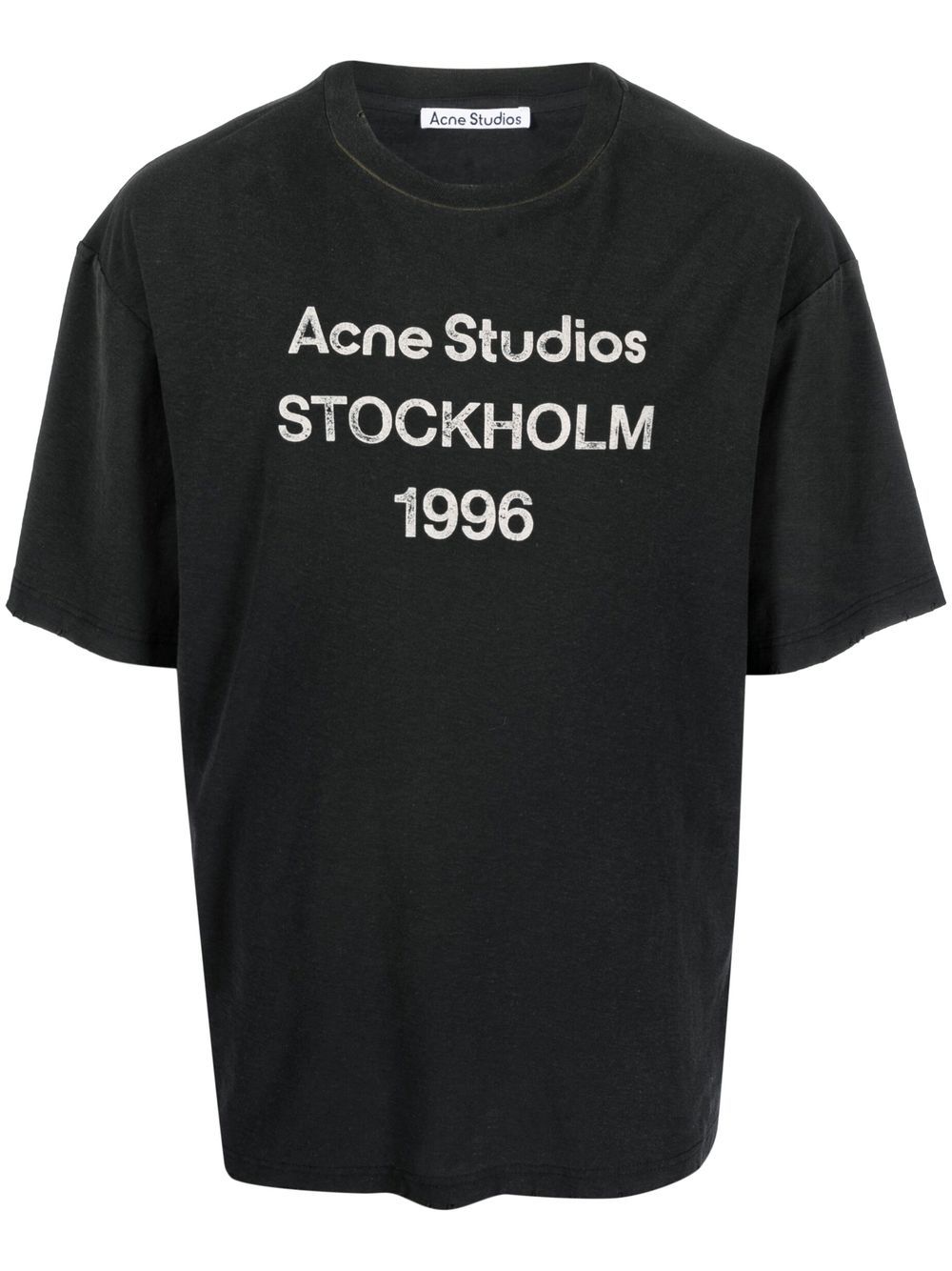 Acne Studios Logo Stockholm 1996 印花T恤 - 黑色