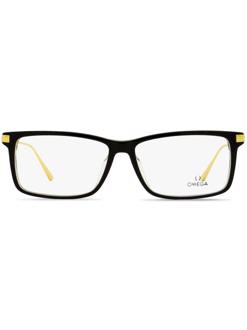 OMEGA EYEWEAR 长方形镜框眼镜 - 黑色