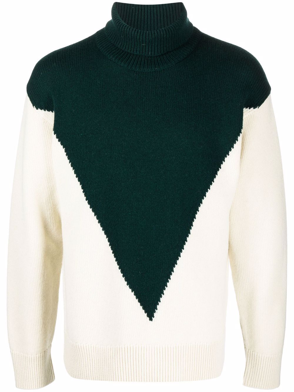 Jil Sander 双色高领毛衣 - 中性色