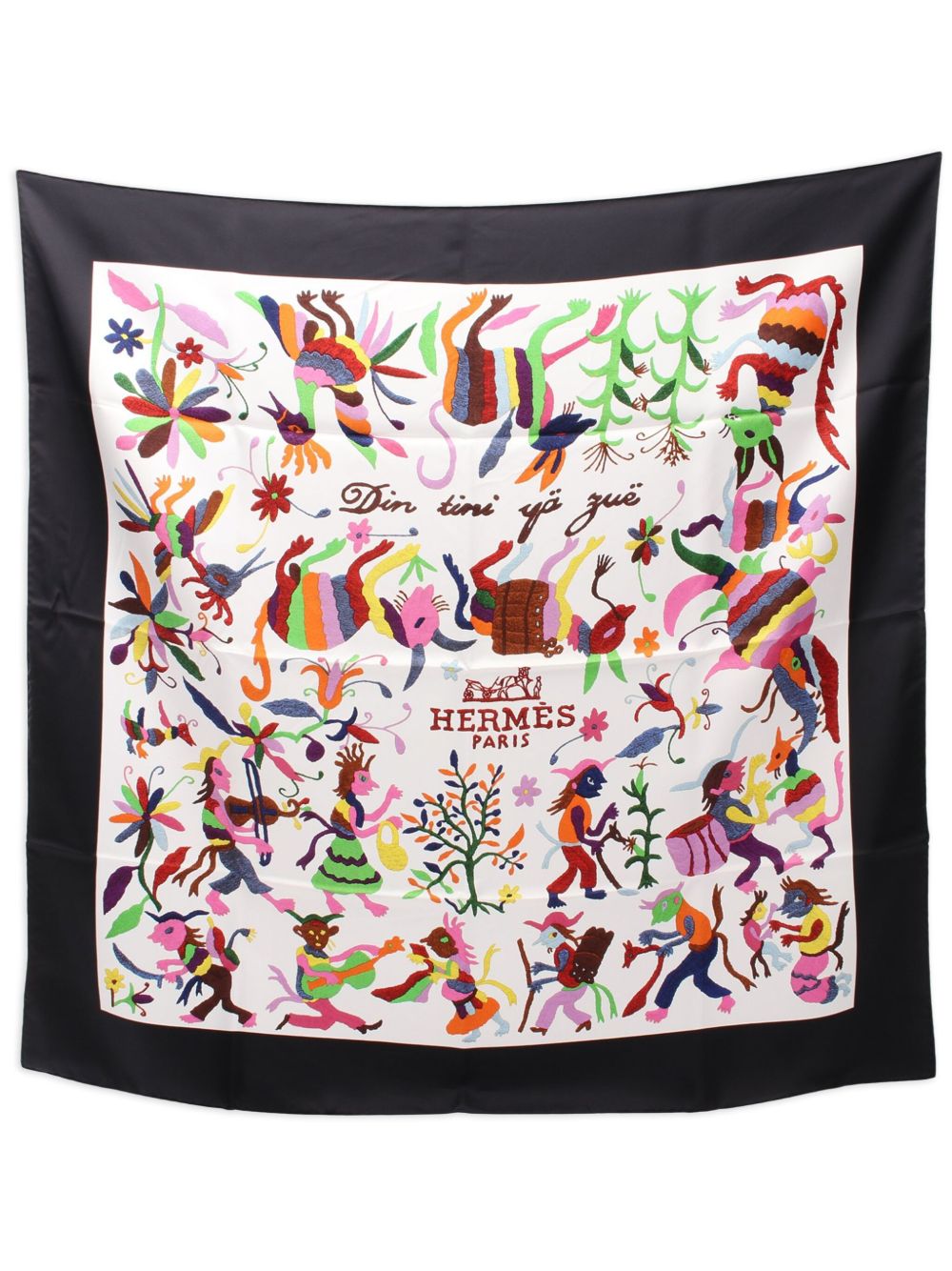 Hermès Pre-Owned 2010s Carre 90 Din Tini Ya Zue scarf - 白色