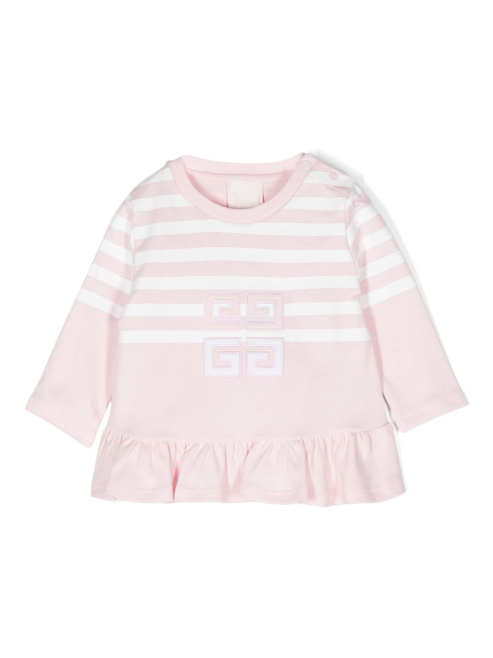 Givenchy Kids 4G 刺绣T恤 - 粉色