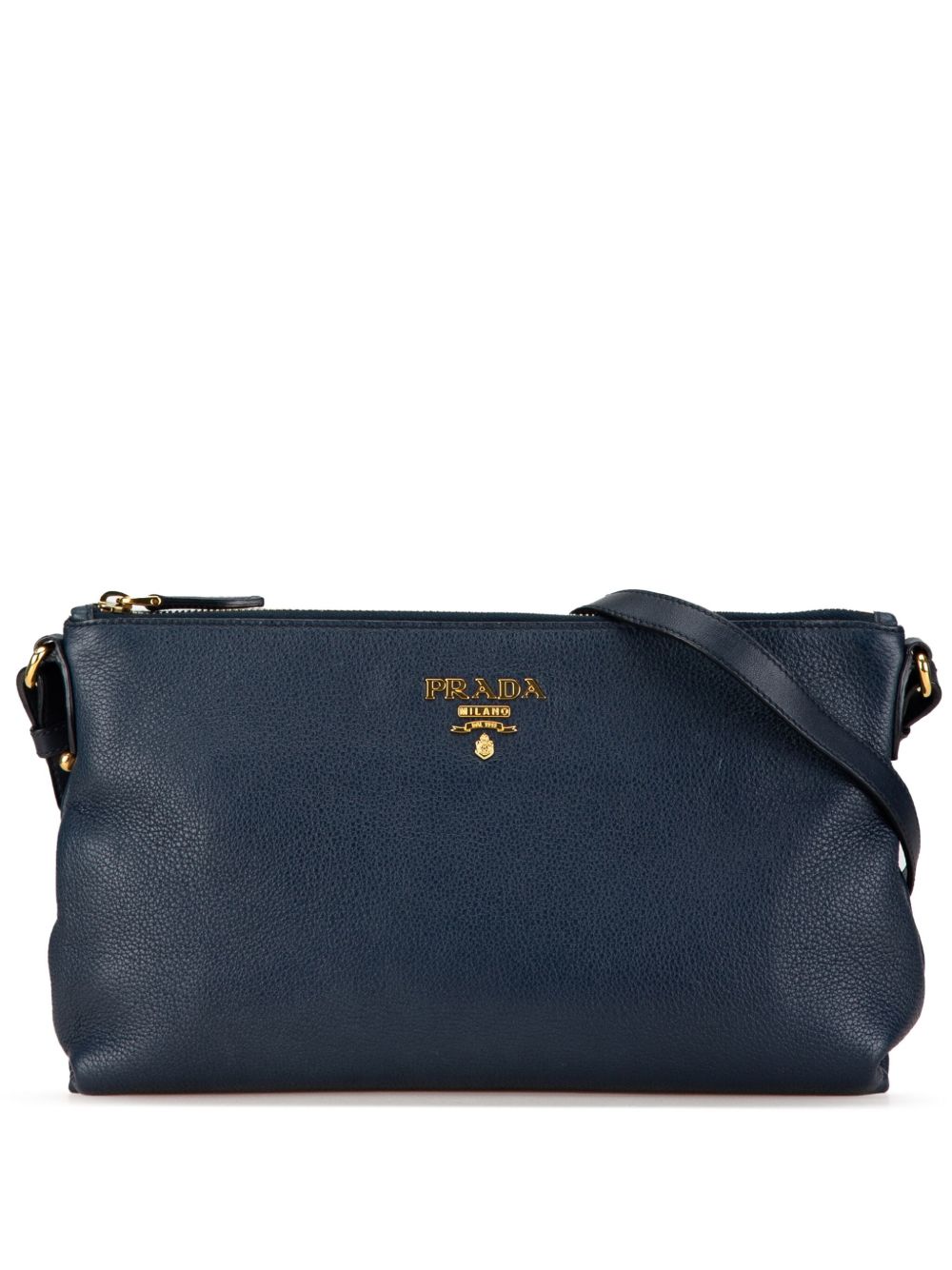 Prada Pre-Owned Vitello Daino 斜挎包（2013-2023年典藏款） - 蓝色