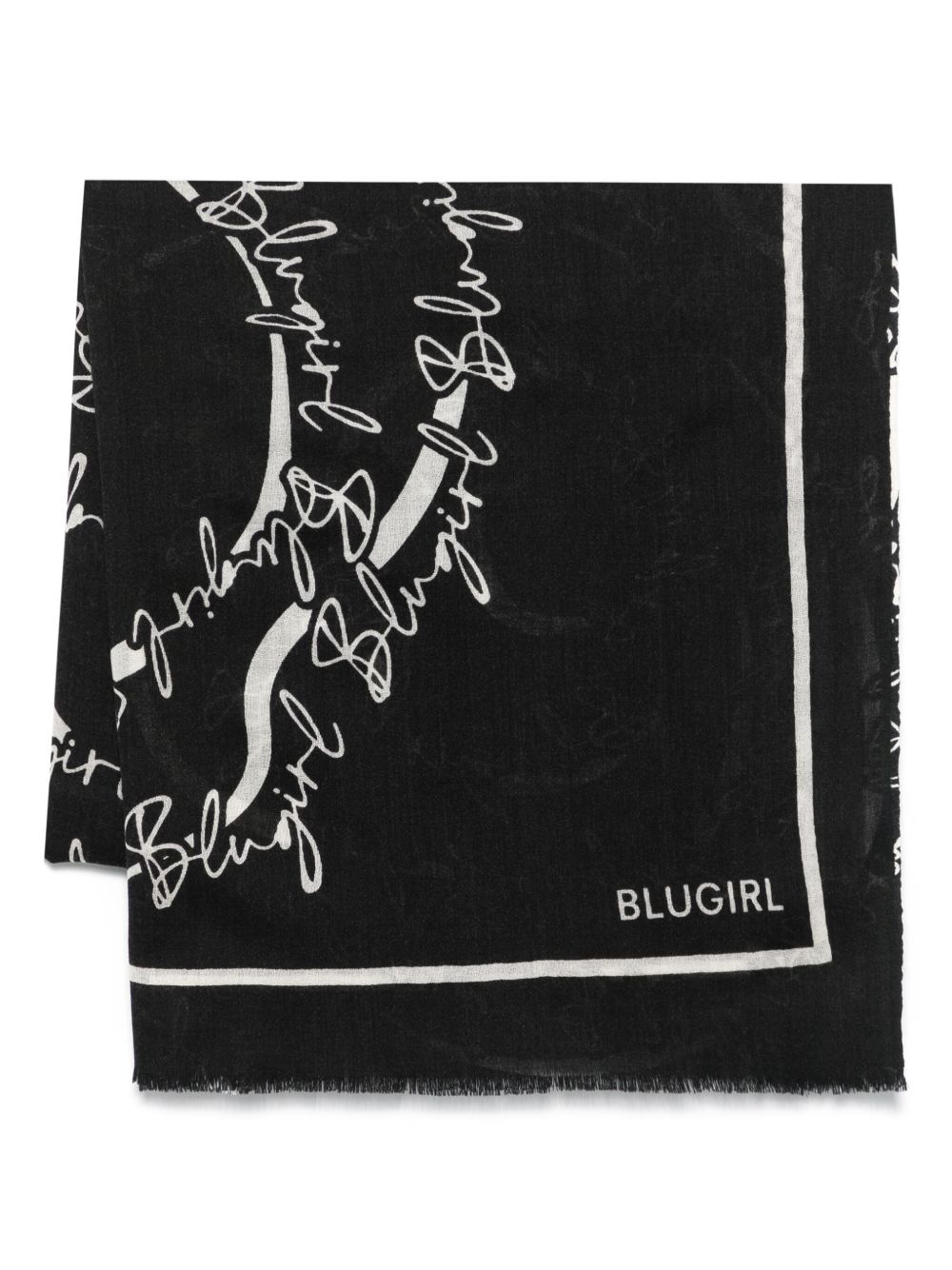 Blugirl logo印花围巾 - 黑色