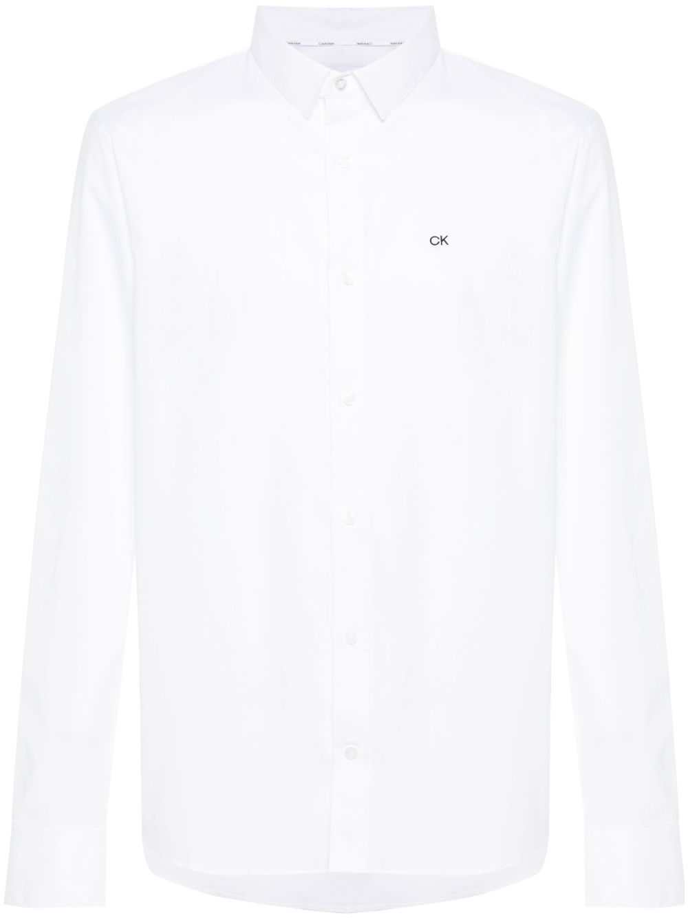 Calvin Klein 经典logo刺绣棉衬衫 - 白色