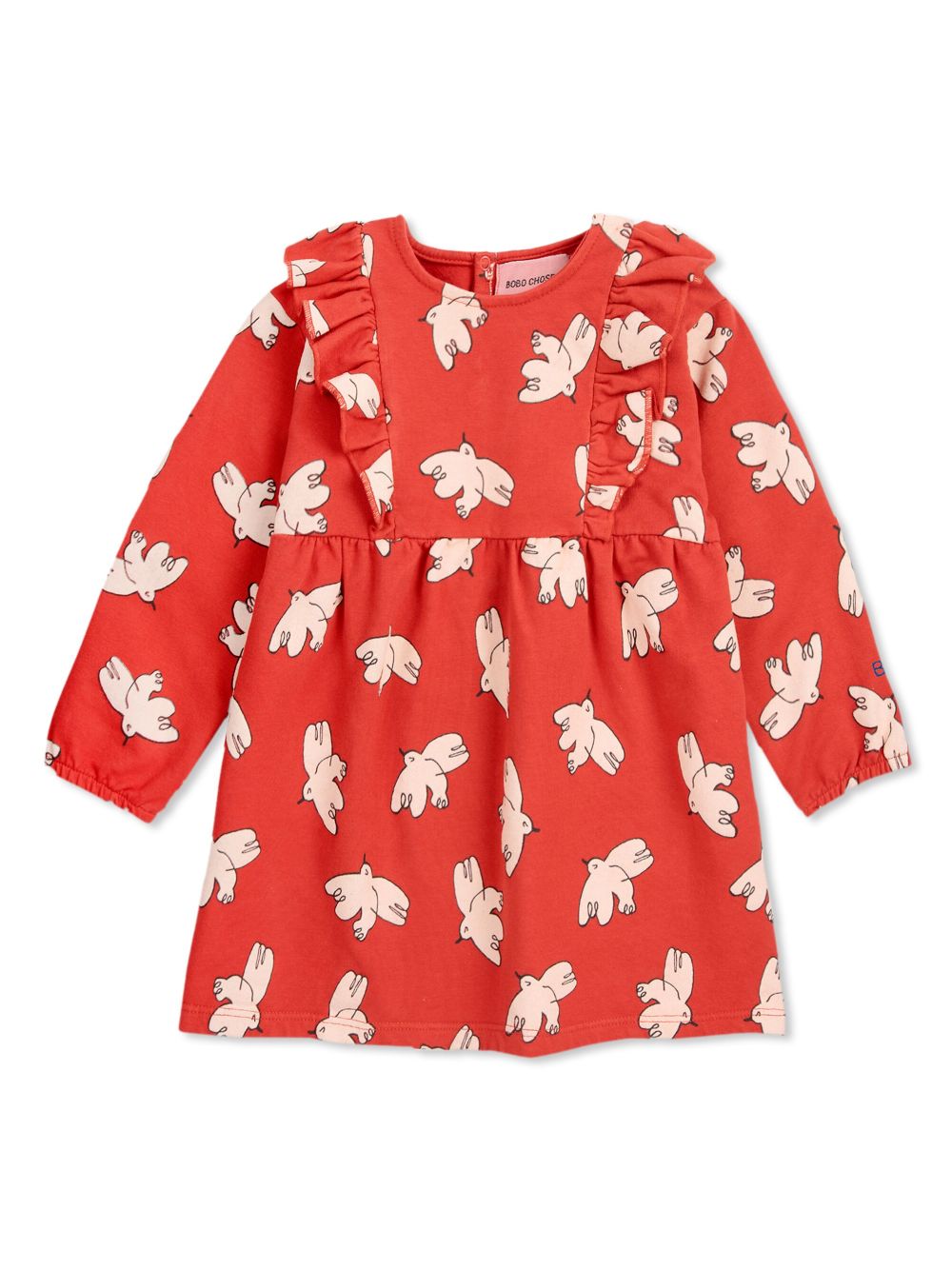 Bobo Choses Freedom Bird 荷叶边连衣裙 - 红色