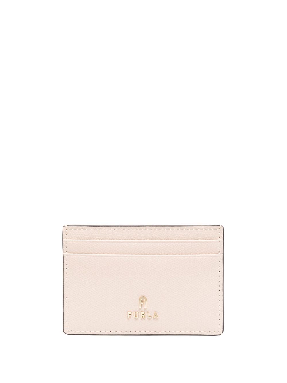 Furla logo皮质卡夹 - 中性色