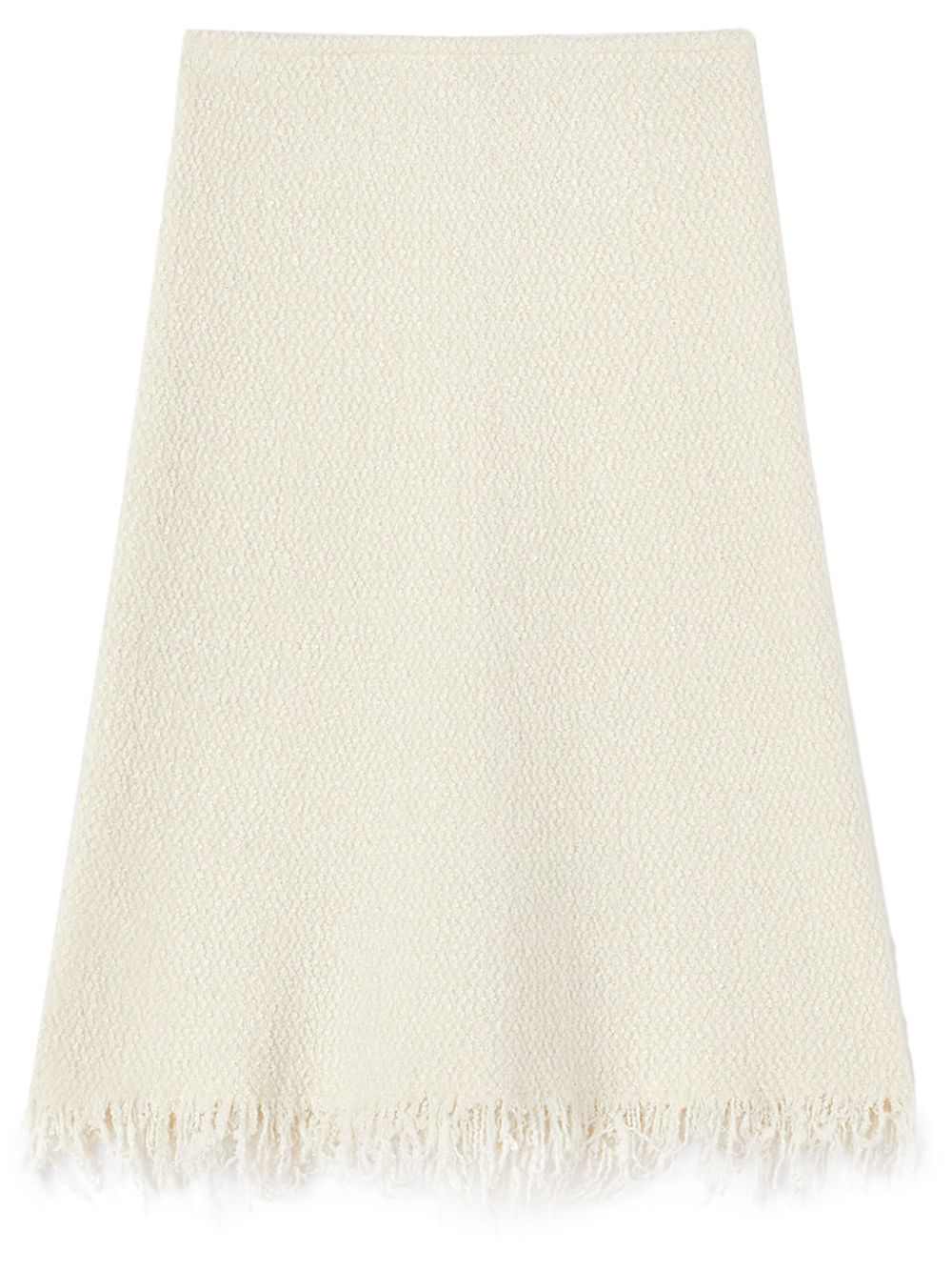 Jil Sander 磨损边细节A字半身裙 - 白色