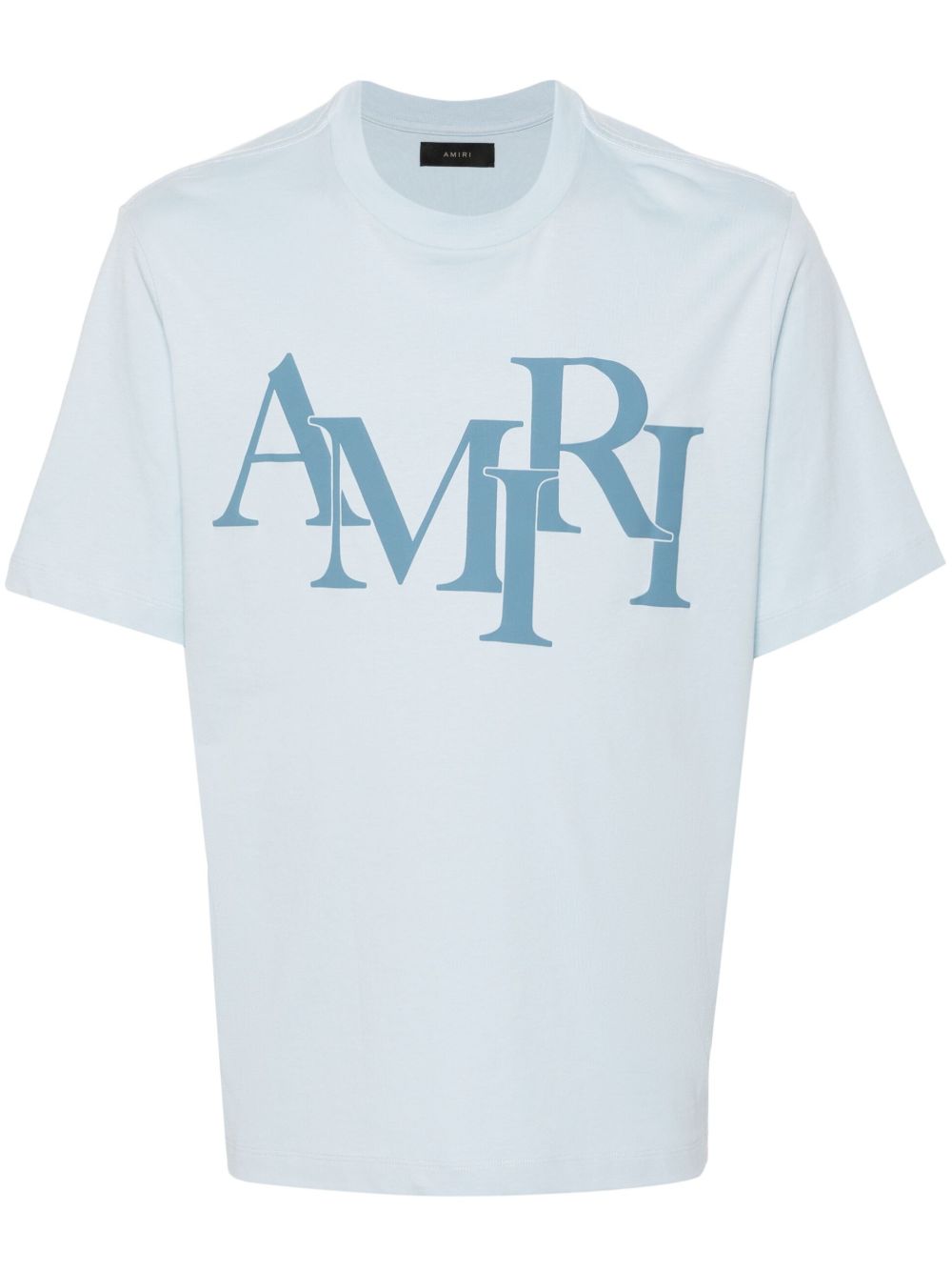 AMIRI Staggered logo印花棉T恤 - 蓝色