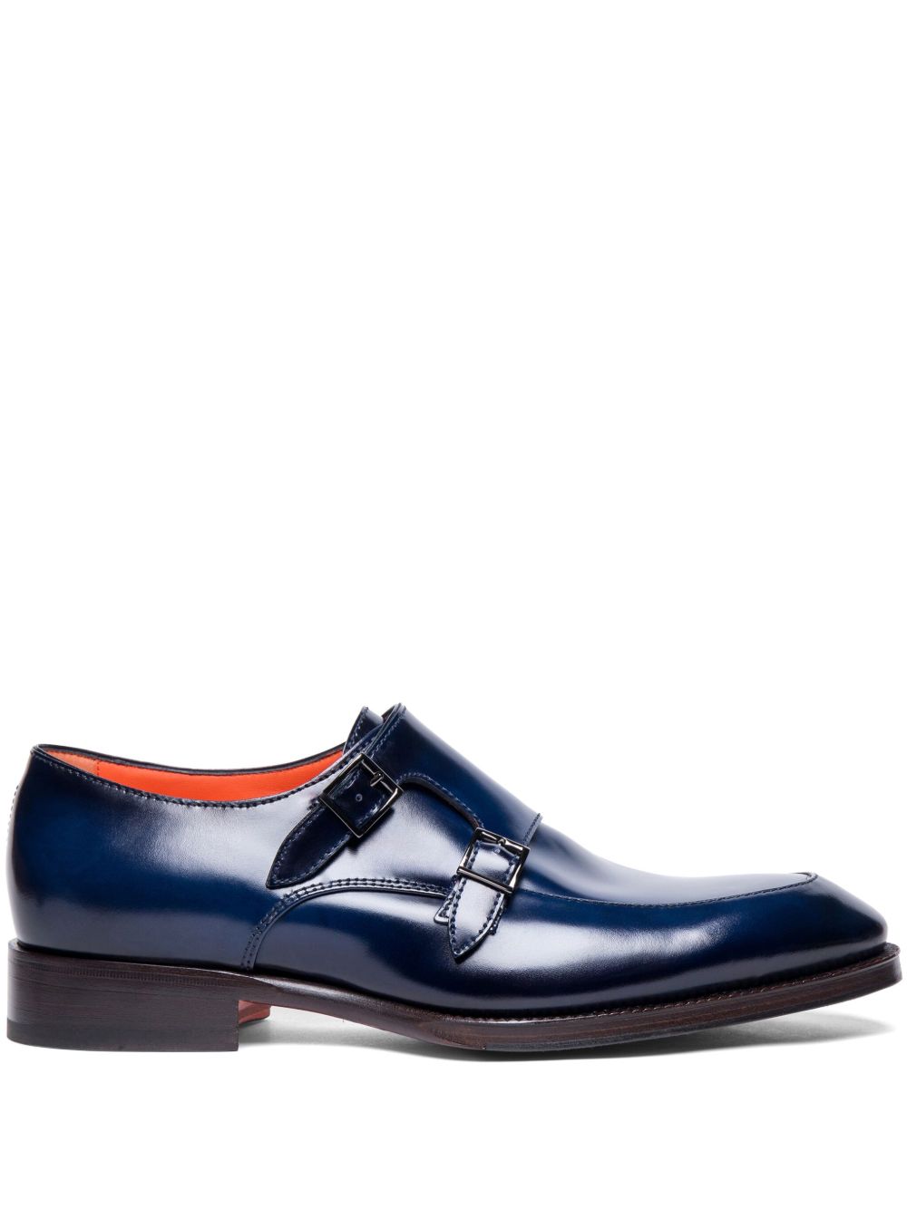 Santoni 皮质孟克鞋 - 蓝色