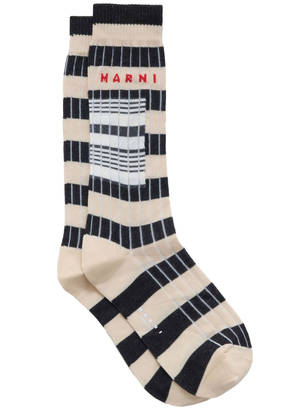 Marni 嵌花logo针织袜 - 中性色