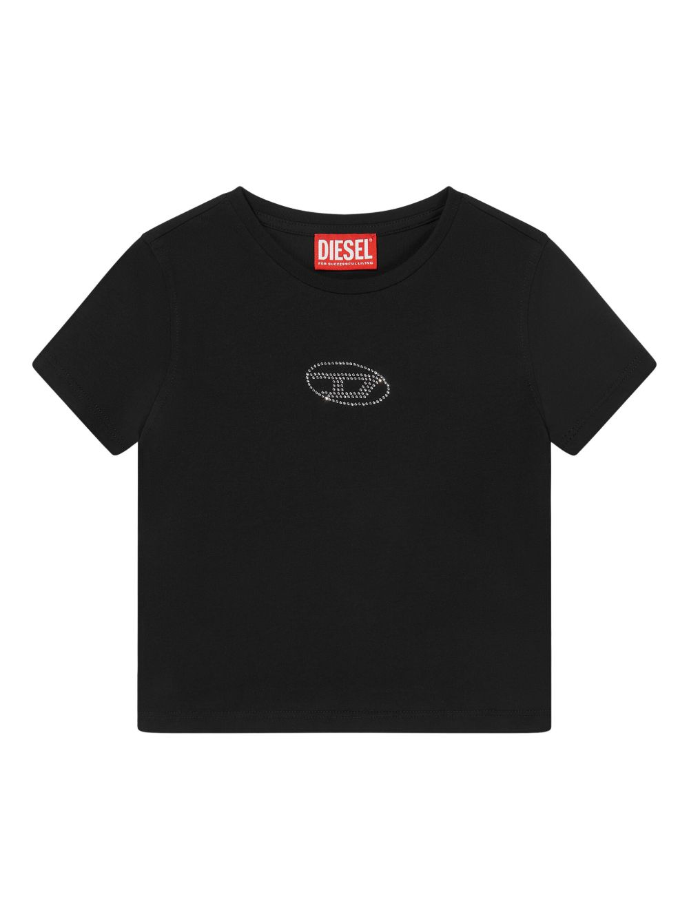 Diesel Kids 水钻T恤 - 黑色