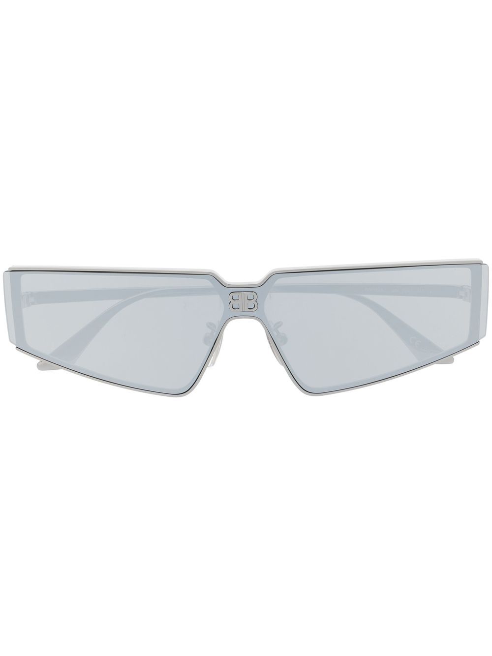 Balenciaga Eyewear Shield 2.0 长方形框太阳眼镜 - 银色