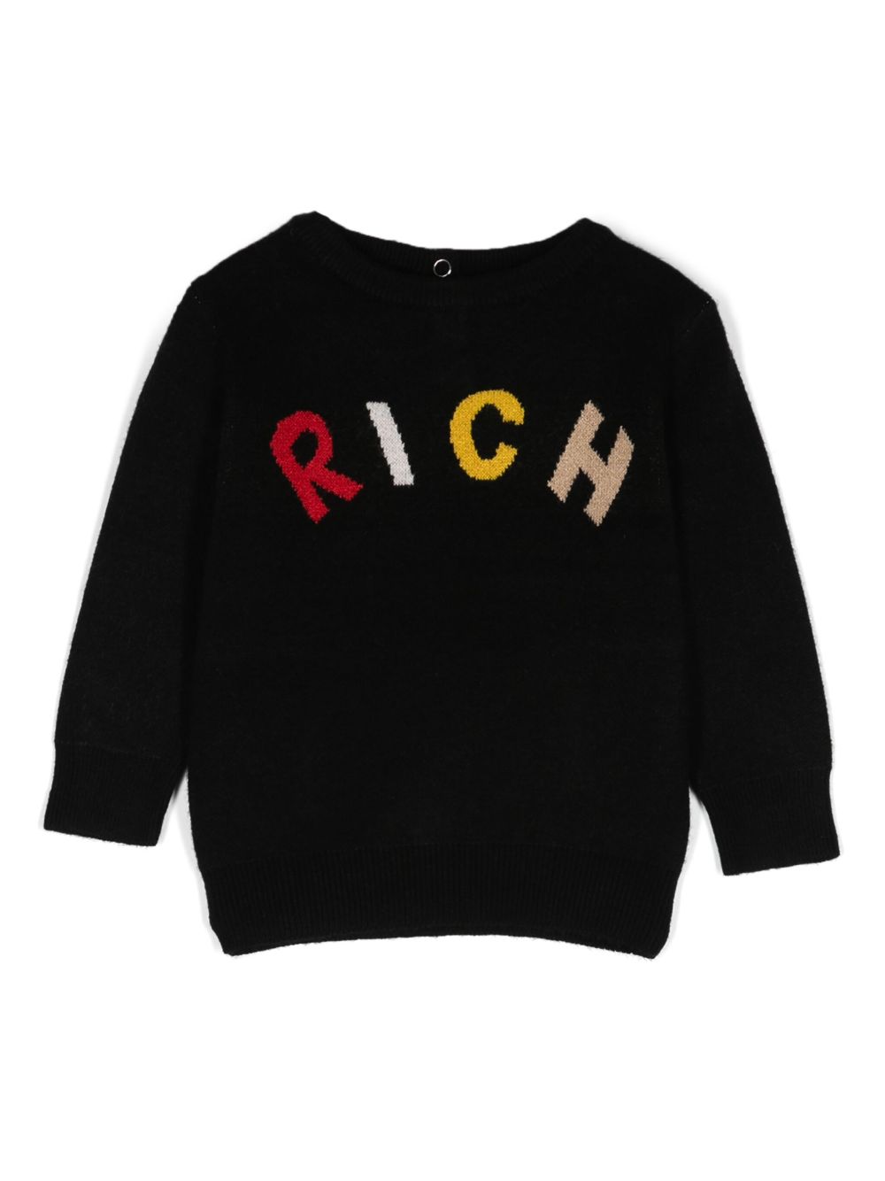 John Richmond Junior logo嵌花毛衣 - 黑色