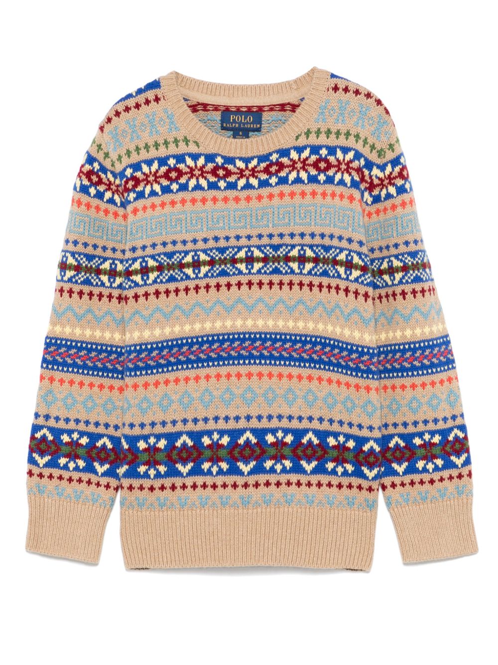 POLO RALPH LAUREN KIDS 费尔岛式嵌花针织毛衣 - 中性色