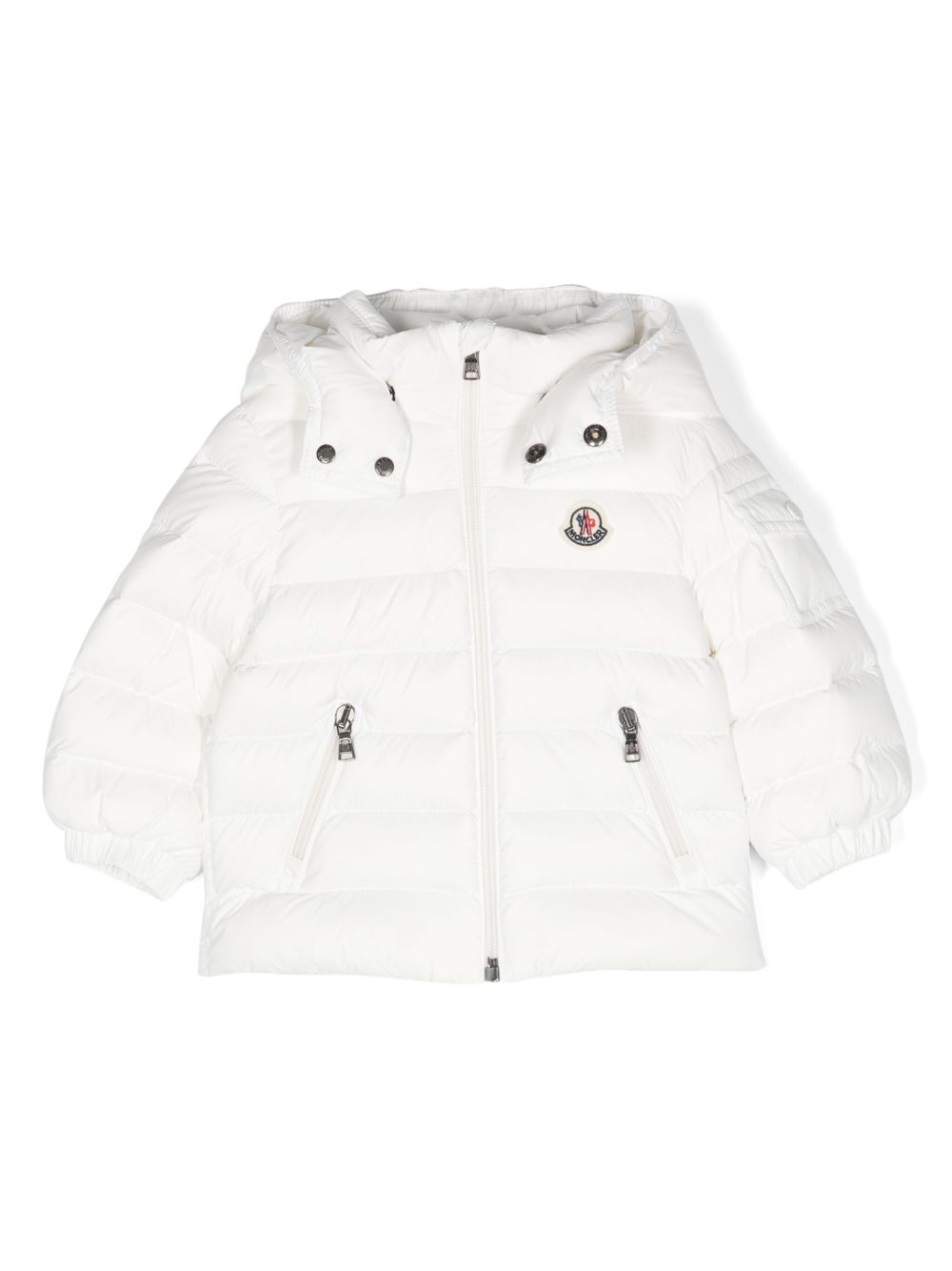 Moncler Enfant logo贴花填充夹克 - 白色