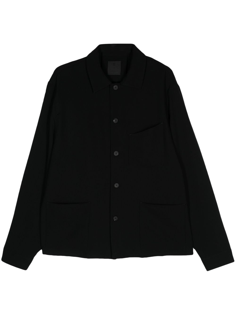 Givenchy 经典翻领羊毛衬衫 - 黑色
