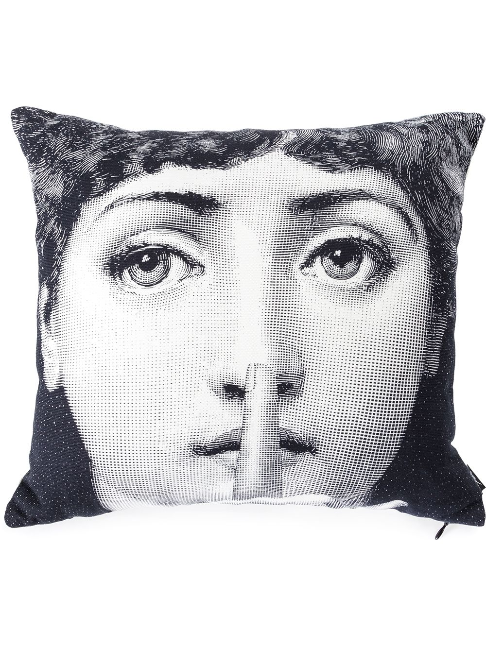 Fornasetti Silence枕头 - 白色