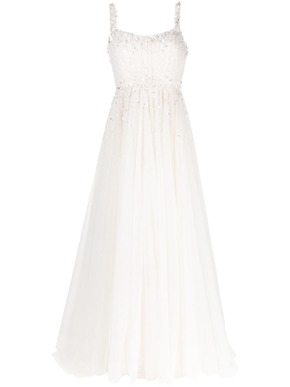 Jenny Packham Astrid 薄纱缀饰新娘礼服 - 白色