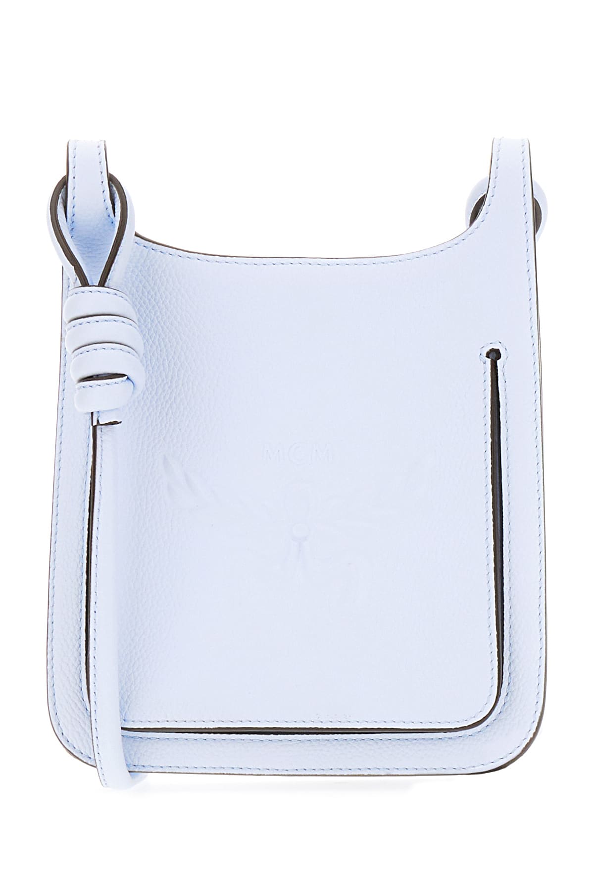 MCM Pastel Light Blue Leather Mini Hummel Crossbody Bag