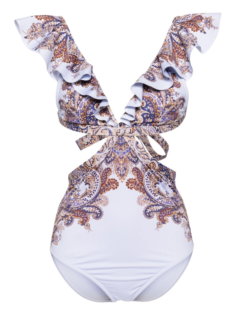 ZIMMERMANN Ottie 荷叶边连体泳衣 - 紫色